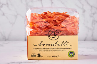 Bonatelli Organik Kırmızı Mercimekli Çubuk Makarna 400 g