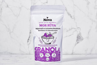Nova Granola Böğürtlenli ve Acıbadem Kurabiyeli Granola (Mor Rüya) 340 g