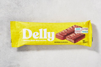 Delly Çikolata Kaplı Bademli & Muzlu Meyveli Bar 35 g