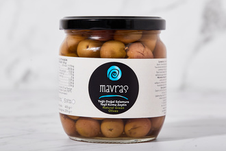 Mavras Yağlı Doğal Salamura Yeşil Kırma Zeytin 400 g